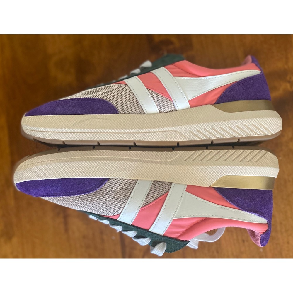 Gola Raven CLB516 Retro Sneakers Suede Wheat Coral Pink Royal Purple US 9 Box - Picture 6 of 15